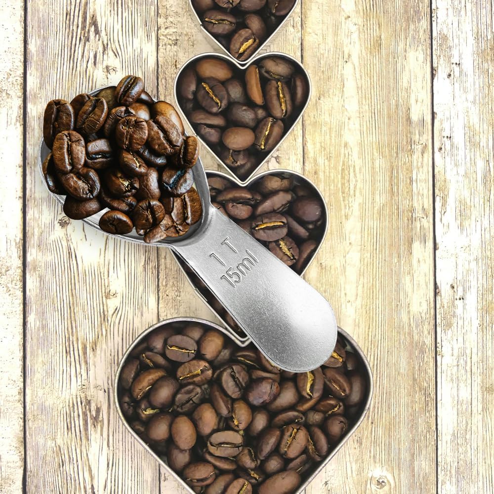 1 Pack Coffee Scoop, 2 Tablespoon, Stainless Steel Measuring Spoons for Ground Coffee, Sugar, Protein Powder, Tea Leaves (1, Silver, 30 ml)