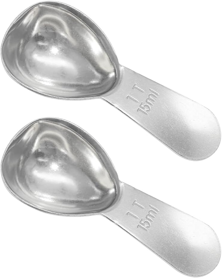 1 Pack Coffee Scoop, 2 Tablespoon, Stainless Steel Measuring Spoons for Ground Coffee, Sugar, Protein Powder, Tea Leaves (1, Silver, 30 ml)