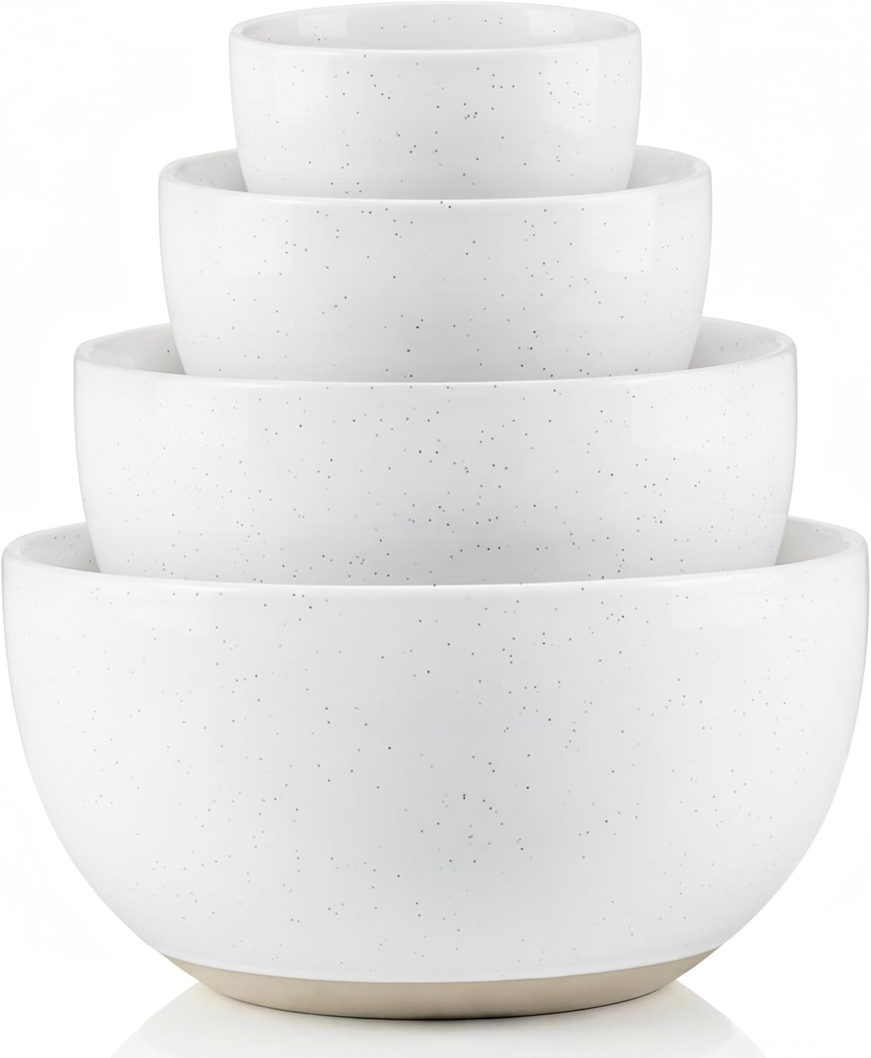 Mixing Bowls, Ceramic Nesting Bowls, Stoneware Kitchen Bowls, For Prep, Serving, Dishwasher Safe, 18/40/90/140 oz, Set of 4, Moonstone
