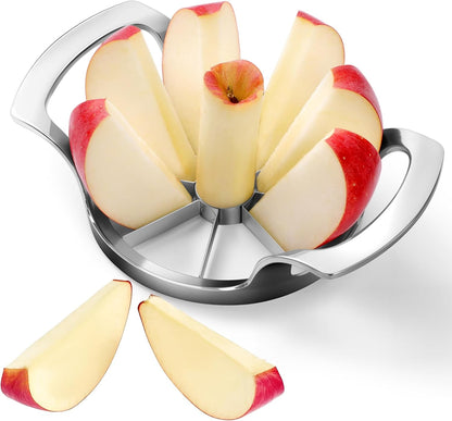 AUBENR 4.72 Inch Extra Large Apple Slicer with 12 Blades - Professional Heavy Duty Apple Cutter -304 Stainless Steel Apple Corer Tool - Sharp Apple Slicer and Corer - Easy to Use - Dishwasher Safe