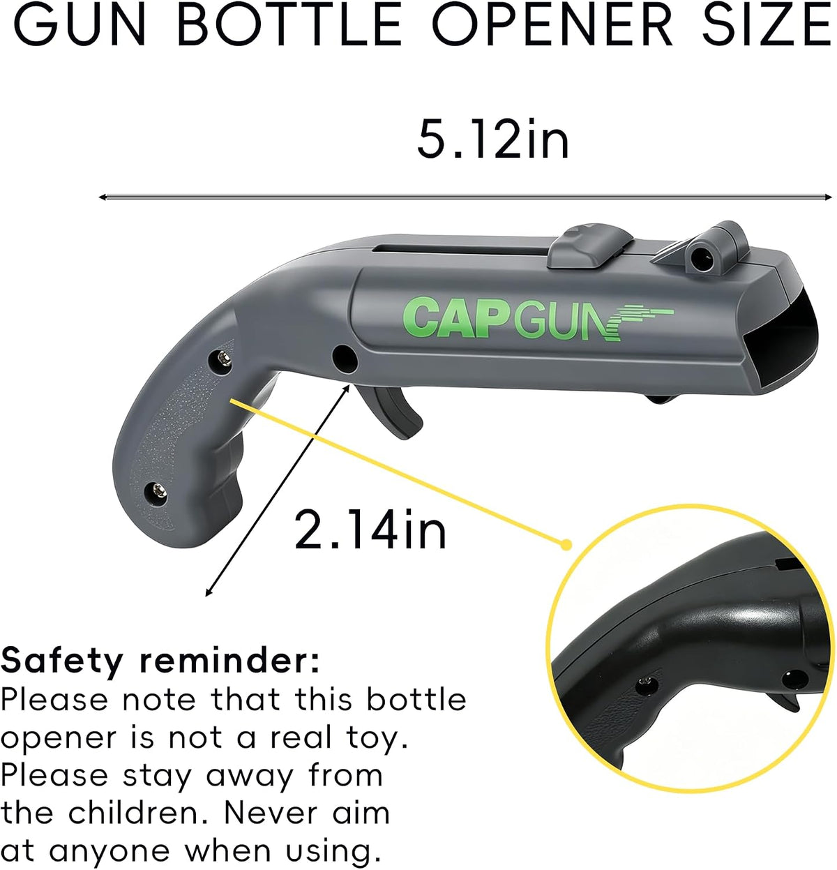 Cap Gun Bottle Opener, 2 Pack Bottle Cap Launcher Shooting Gun, Funny Party Opener for Men, Cool Gadget Present for Him - Blue & Red