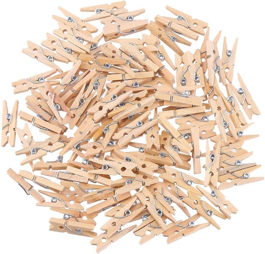 Sturdy 1 Inch Mini Wooden Craft Clothespins 100pcs