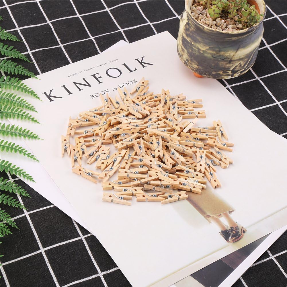 Sturdy 1 Inch Mini Wooden Craft Clothespins 100pcs