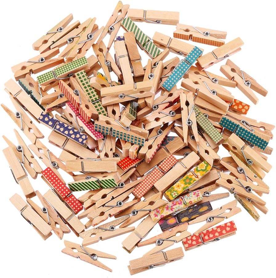 Sturdy 1 Inch Mini Wooden Craft Clothespins 100pcs