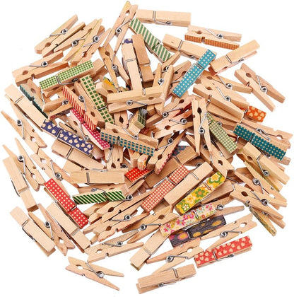 Sturdy 1 Inch Mini Wooden Craft Clothespins 100pcs