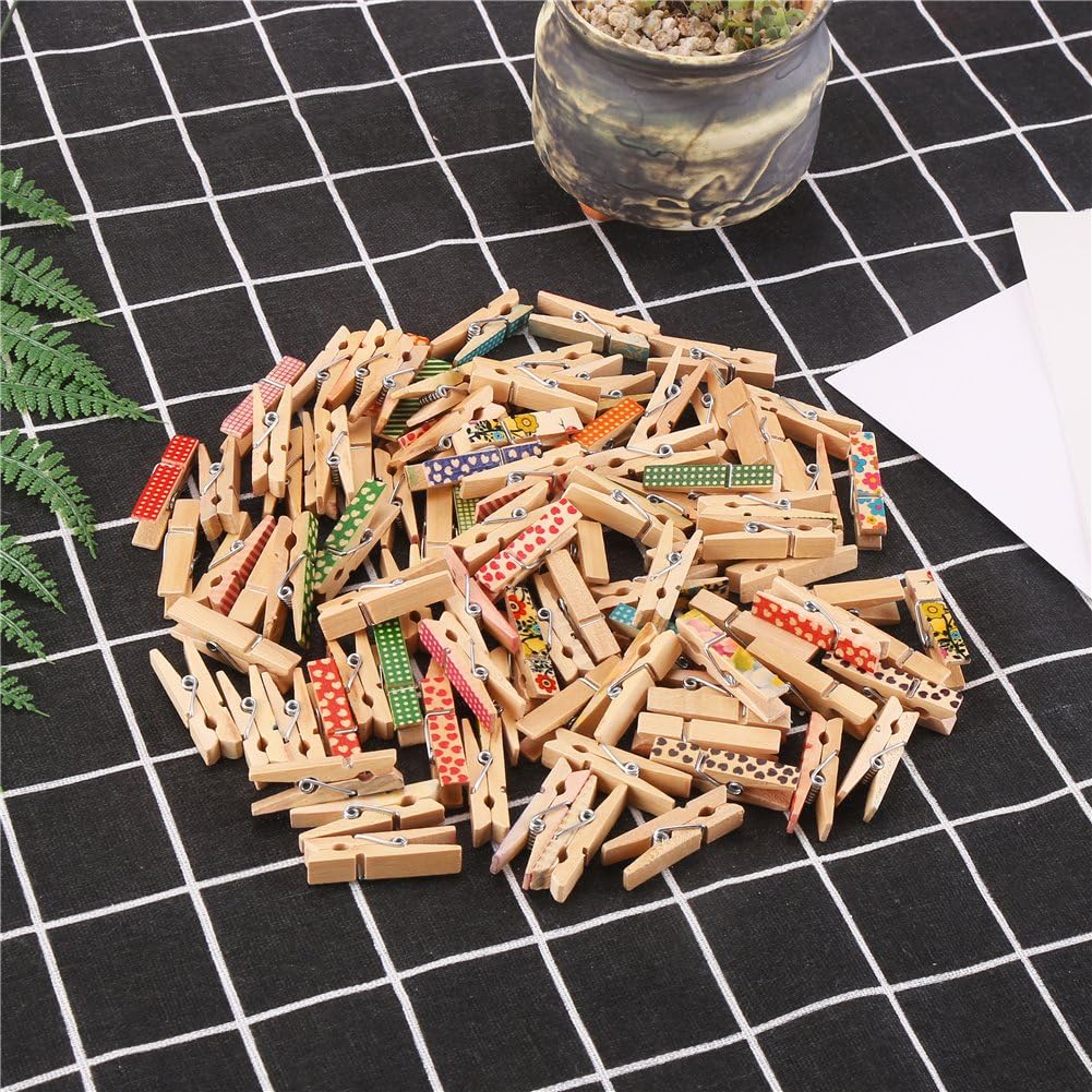Sturdy 1 Inch Mini Wooden Craft Clothespins 100pcs