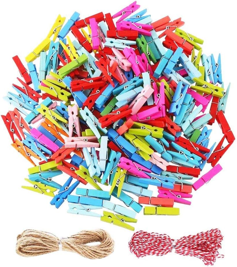 Sturdy 1 Inch Mini Wooden Craft Clothespins 100pcs