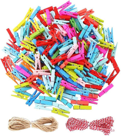 Sturdy 1 Inch Mini Wooden Craft Clothespins 100pcs