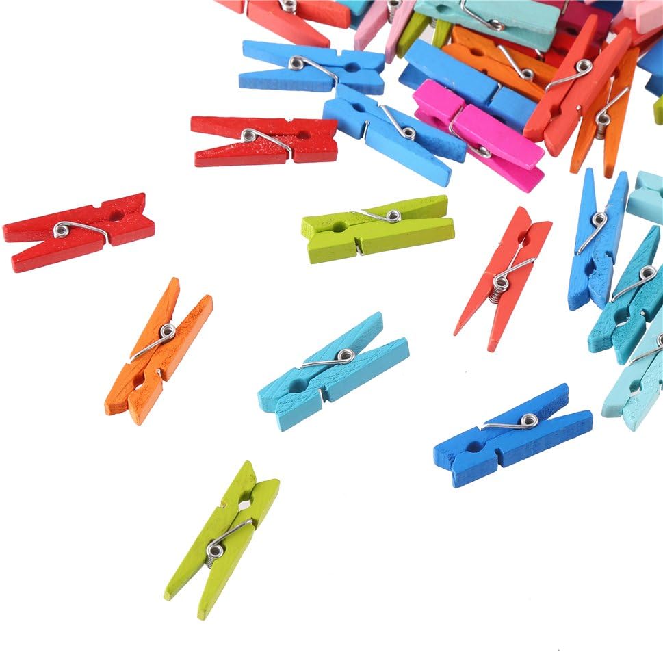 Sturdy 1 Inch Mini Wooden Craft Clothespins 100pcs