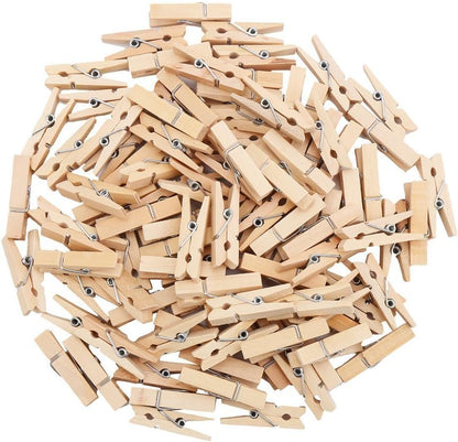 Sturdy 1 Inch Mini Wooden Craft Clothespins 100pcs
