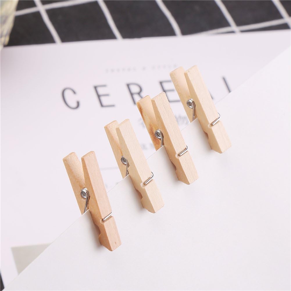 Sturdy 1 Inch Mini Wooden Craft Clothespins 100pcs