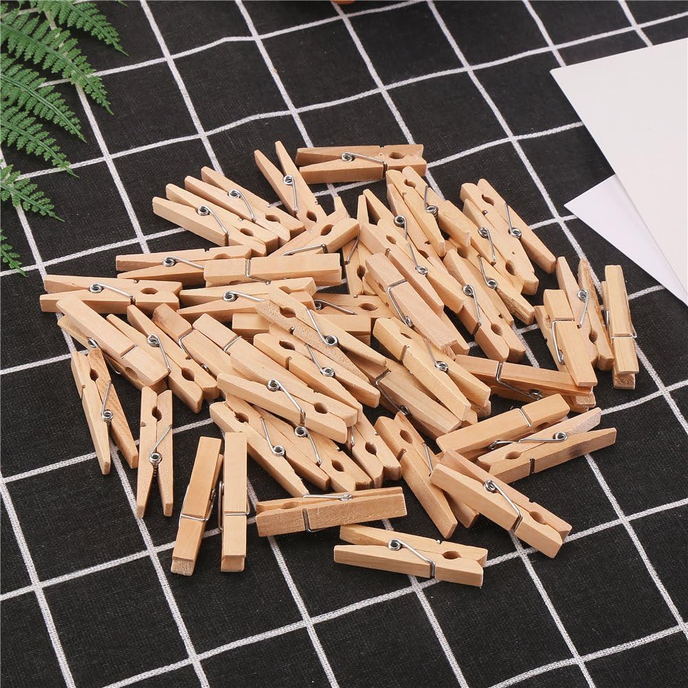 Sturdy 1 Inch Mini Wooden Craft Clothespins 100pcs