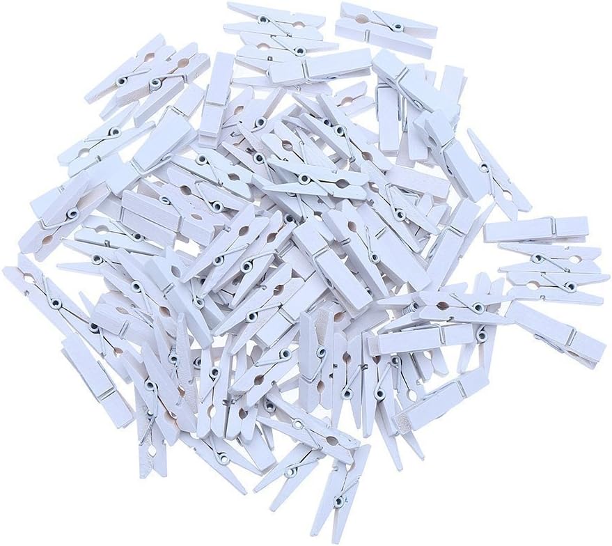 Sturdy 1 Inch Mini Wooden Craft Clothespins 100pcs