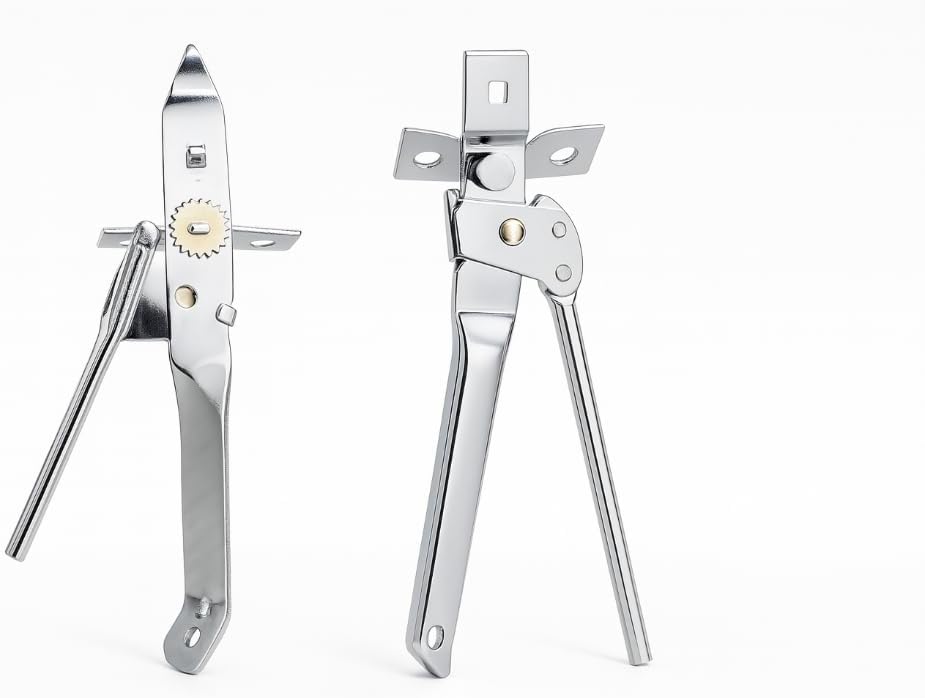 Can Opener Heavy Duty Stainless Steel Smooth Edge Manual Can Opener and Bottle Openers, Soft Comfortable Handle, Oversized Handheld Turn Knob, US Designed Multifunctional Kitchen Tool, 2 pack