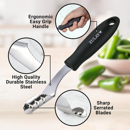 Stainless Steel Jalapeno Corer & Seed Remover