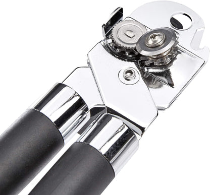 Multi-function Manual Can Opener and Bottle Opener with Soft Grip Dual Handle, 22 cm, Black