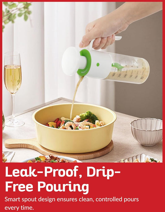 Salad Dressing Mixer Bottle – Leakproof Glass Shaker with Measurements | Easy Blend Oil & Vinegar Dispenser for Healthy Homemade Sauces, Marinades & Vinaigrettes