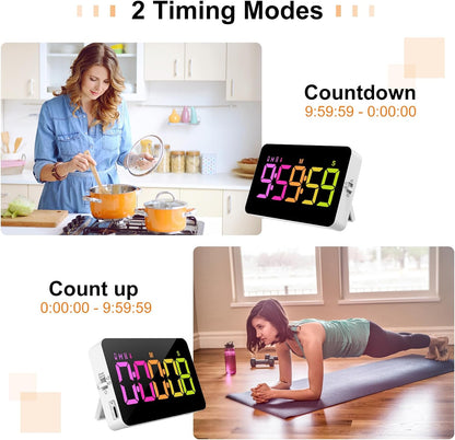 Kitchen Digital Timer, Count Down Up, Rechargeable, Vibration Mode