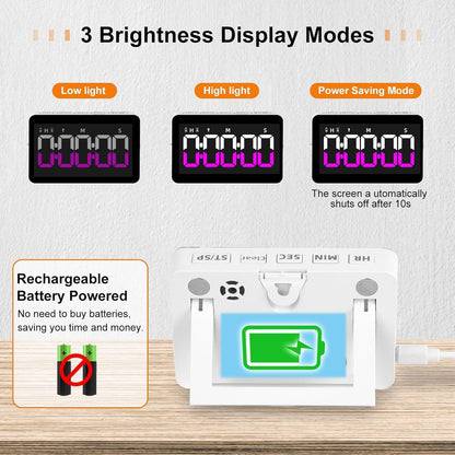 Kitchen Digital Timer, Count Down Up, Rechargeable, Vibration Mode