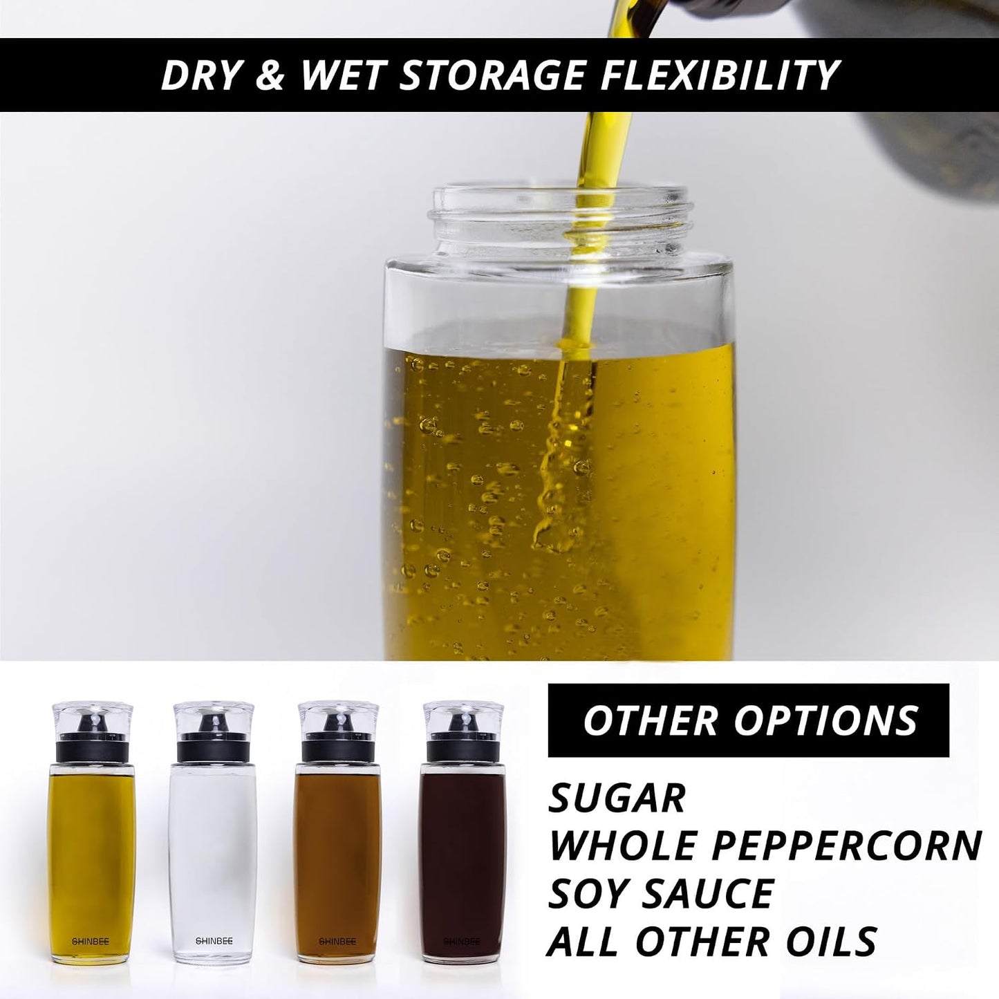 Roen 2pcs Olive Oil and Vinegar Dispenser Set with Labeling Stickers - 10oz 300mL Glass Bottles for Kitchen Oils, Vinegar, Syrup, and Condiments - Cruet Oil Dispenser Bottle (V2, 2), Clear