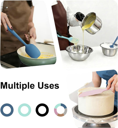 5-Piece Food-Grade Silicone Spatula Set for Baking, Heat-Resistant | Dishwasher safe, nonstick surface, for cooking and kitchen use, flexible rubber spatulas, 5 kitchen tools