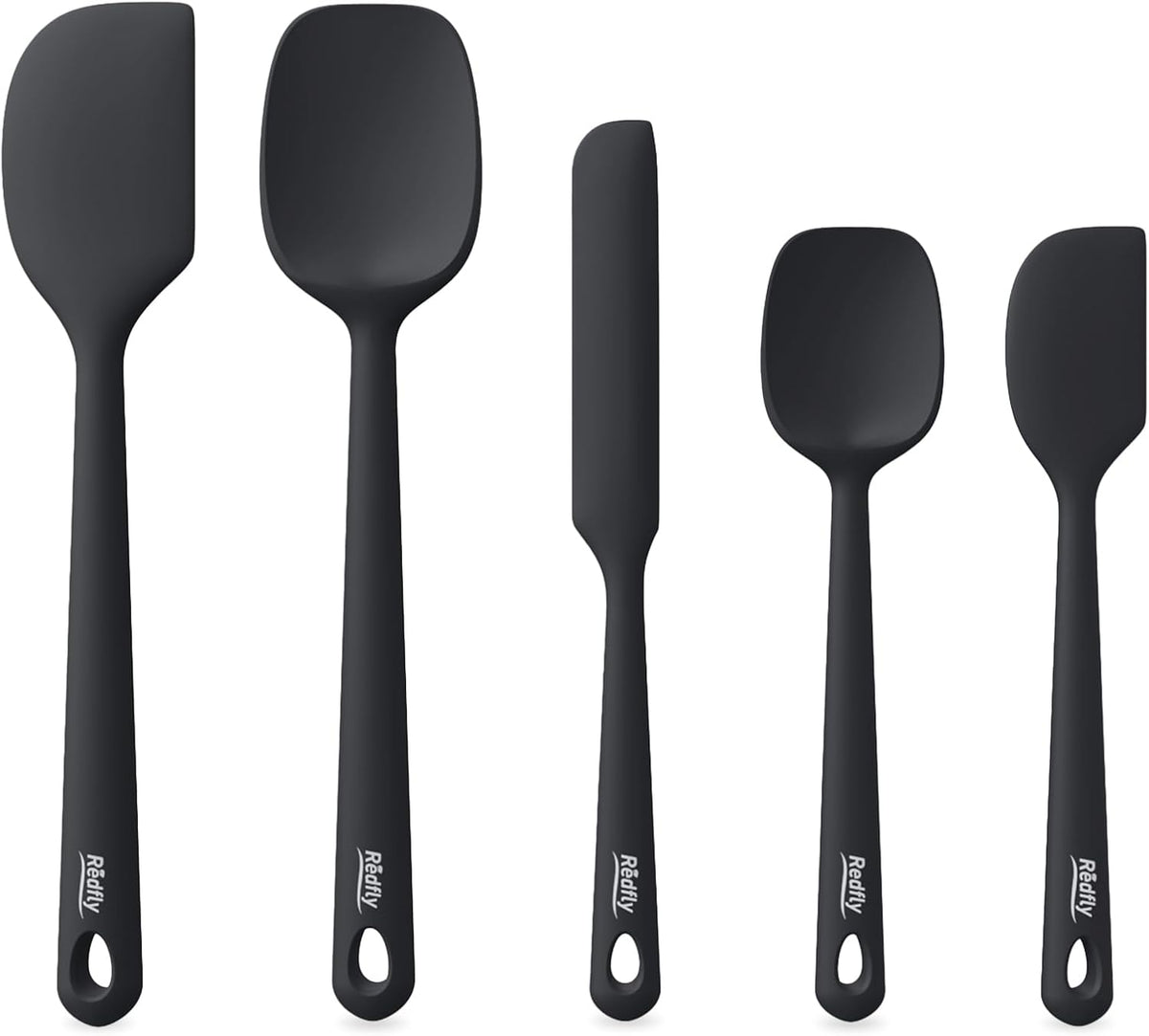 5-Piece Food-Grade Silicone Spatula Set for Baking, Heat-Resistant | Dishwasher safe, nonstick surface, for cooking and kitchen use, flexible rubber spatulas, 5 kitchen tools
