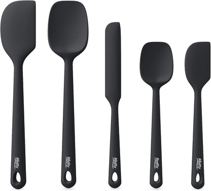 5-Piece Food-Grade Silicone Spatula Set for Baking, Heat-Resistant | Dishwasher safe, nonstick surface, for cooking and kitchen use, flexible rubber spatulas, 5 kitchen tools