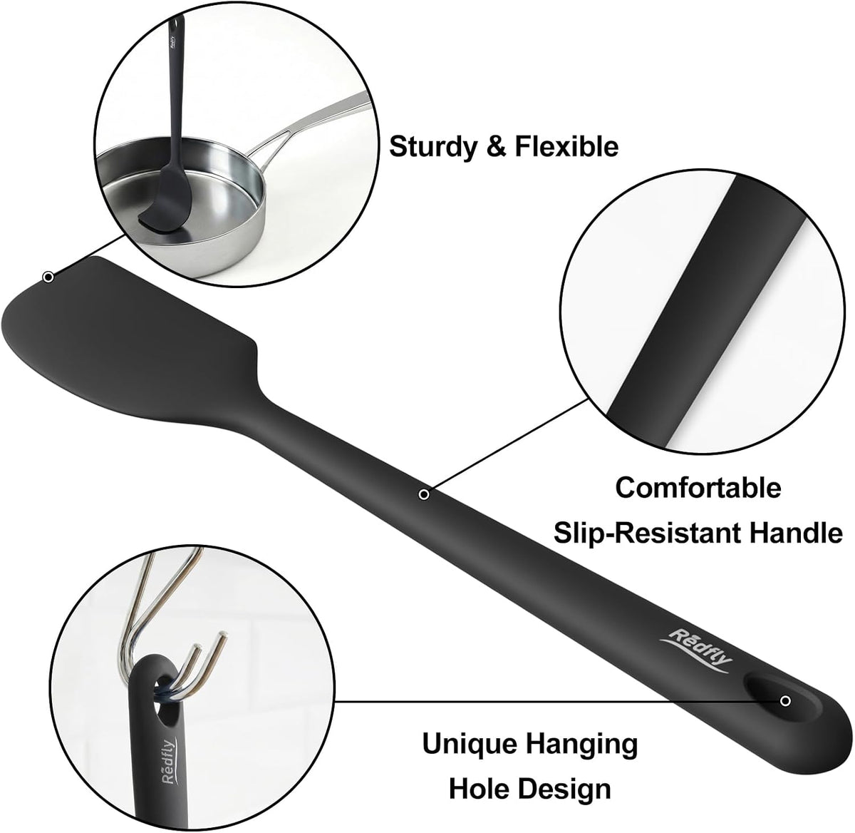 5-Piece Food-Grade Silicone Spatula Set for Baking, Heat-Resistant | Dishwasher safe, nonstick surface, for cooking and kitchen use, flexible rubber spatulas, 5 kitchen tools