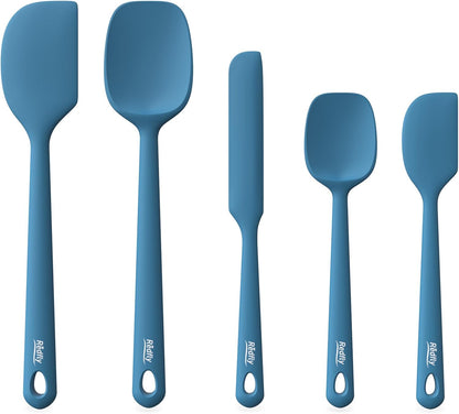 5-Piece Food-Grade Silicone Spatula Set for Baking, Heat-Resistant | Dishwasher safe, nonstick surface, for cooking and kitchen use, flexible rubber spatulas, 5 kitchen tools