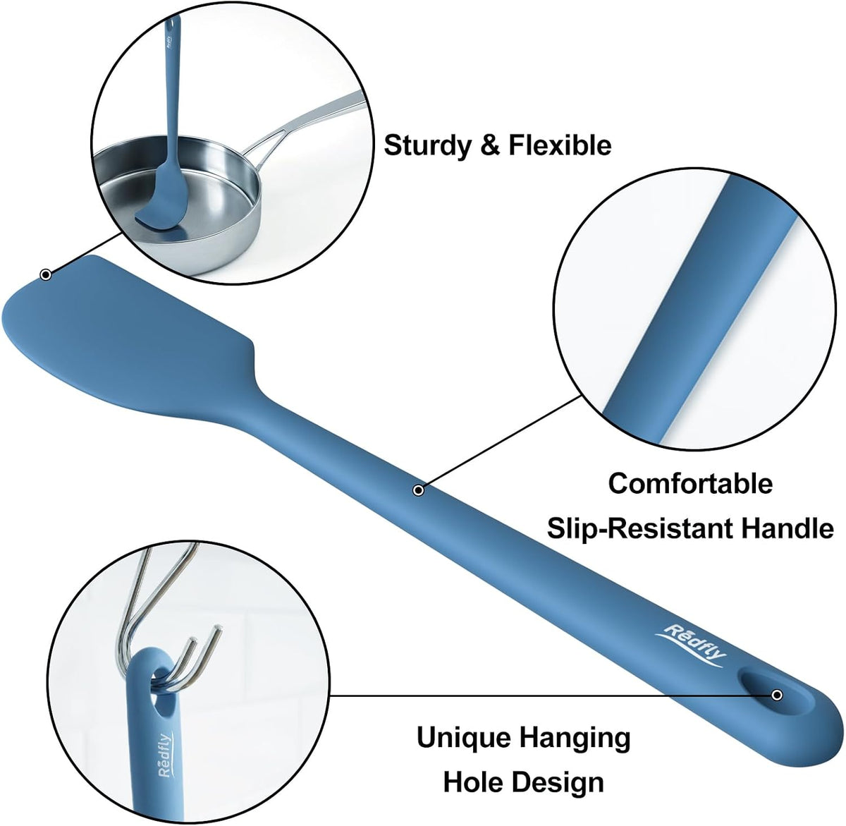 5-Piece Food-Grade Silicone Spatula Set for Baking, Heat-Resistant | Dishwasher safe, nonstick surface, for cooking and kitchen use, flexible rubber spatulas, 5 kitchen tools