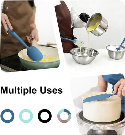 5-Piece Food-Grade Silicone Spatula Set for Baking, Heat-Resistant | Dishwasher safe, nonstick surface, for cooking and kitchen use, flexible rubber spatulas, 5 kitchen tools