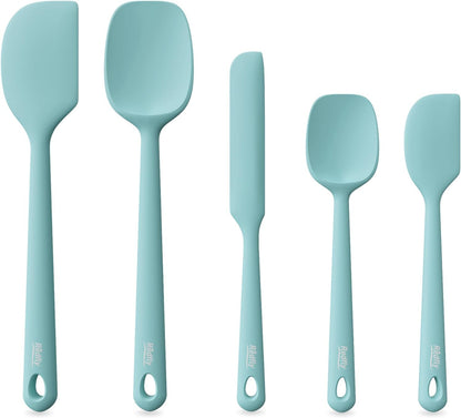 5-Piece Food-Grade Silicone Spatula Set for Baking, Heat-Resistant | Dishwasher safe, nonstick surface, for cooking and kitchen use, flexible rubber spatulas, 5 kitchen tools