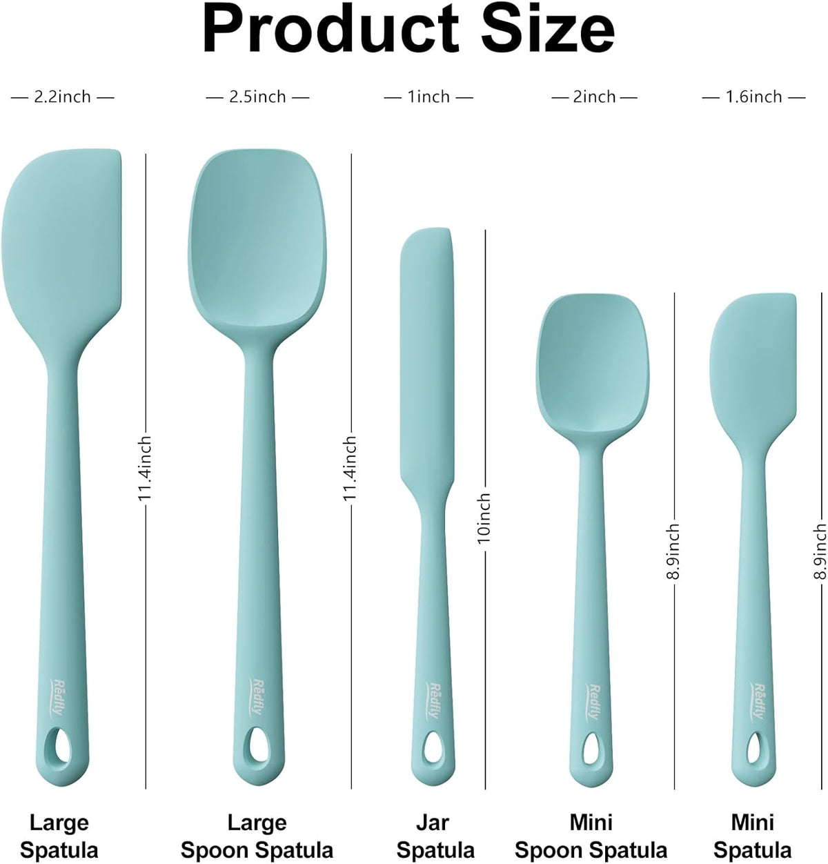5-Piece Food-Grade Silicone Spatula Set for Baking, Heat-Resistant | Dishwasher safe, nonstick surface, for cooking and kitchen use, flexible rubber spatulas, 5 kitchen tools