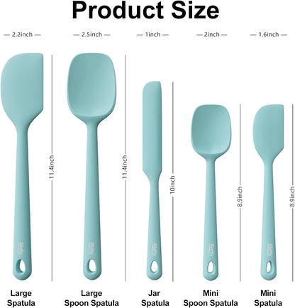 5-Piece Food-Grade Silicone Spatula Set for Baking, Heat-Resistant | Dishwasher safe, nonstick surface, for cooking and kitchen use, flexible rubber spatulas, 5 kitchen tools