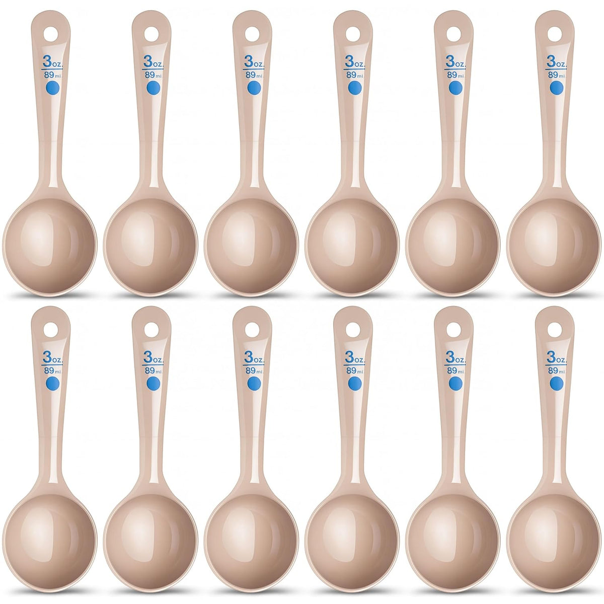 Measure Miser Plastic Measuring Spoon with Short Handle, 3 Ounces, Beige