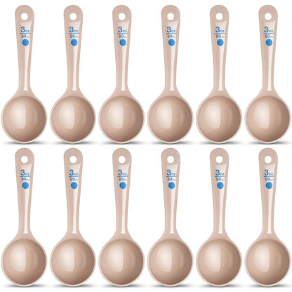 Measure Miser Plastic Measuring Spoon with Short Handle, 3 Ounces, Beige