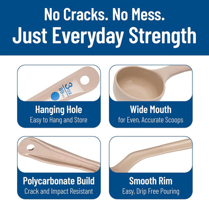 Measure Miser Plastic Measuring Spoon with Short Handle, 3 Ounces, Beige