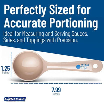Measure Miser Plastic Measuring Spoon with Short Handle, 3 Ounces, Beige