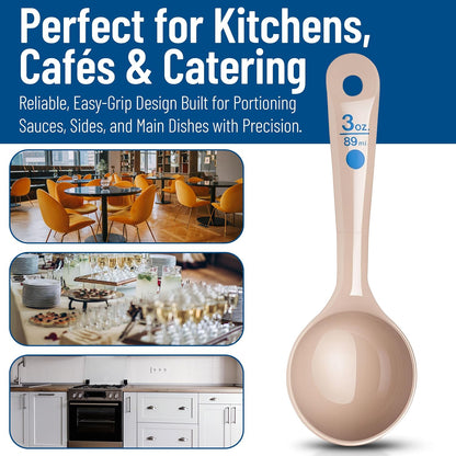 Measure Miser Plastic Measuring Spoon with Short Handle, 3 Ounces, Beige