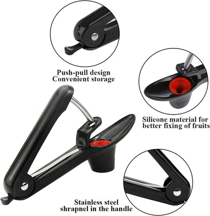 2PCS Cherry Pitter - Stainless Steel Cherries Corer Pitter Tool with Hand-held Push Design, Save Time & Space for MMake Delicious Cherries Dishes and Cocktail Cherries (2PCS Black)