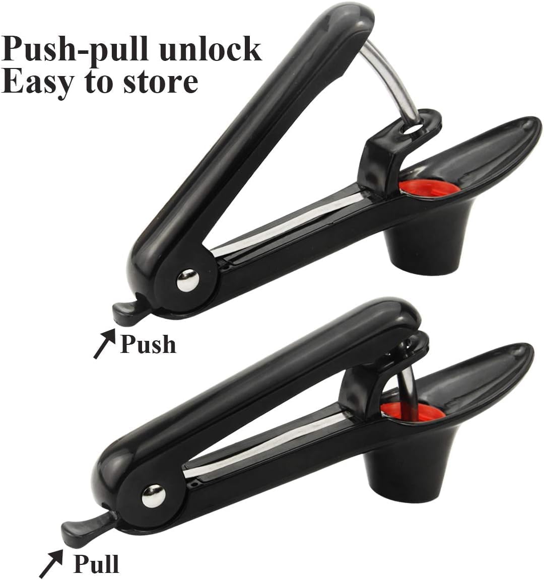 2PCS Cherry Pitter - Stainless Steel Cherries Corer Pitter Tool with Hand-held Push Design, Save Time & Space for MMake Delicious Cherries Dishes and Cocktail Cherries (2PCS Black)
