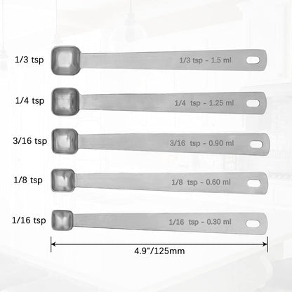 Mini Measuring Spoon Set, Square Head Small Teaspoon for Tiny Measurement