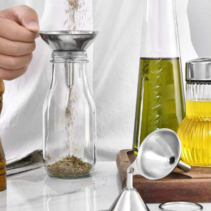 Small Funnels for Filling Bottles Stainless Steel Kitchen Funnels (Long) | 3 Pcs Food-grade Metal Kitchen Funnels Set for Transferring Essential Oils Liquid Fluid Spice Dry Ingredients Powder,Durable