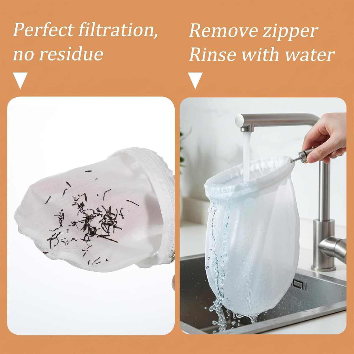 Ultra Fine Mesh Strainer Bags with Stainless Steel Handle, 3 Pcs Reusable Nut Milk Bag Strainer, Juice Strainers Mesh Filter Bags Cheese Cloth Bag for Straining Nutmilk, Coffee, Tea, Yogurt (Small)