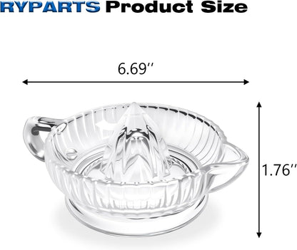 Glass Citrus Juicer Reamer with Handle & Pour Spout, Manual Lemon Squeezer