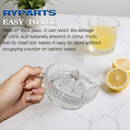 Glass Citrus Juicer Reamer with Handle & Pour Spout, Manual Lemon Squeezer