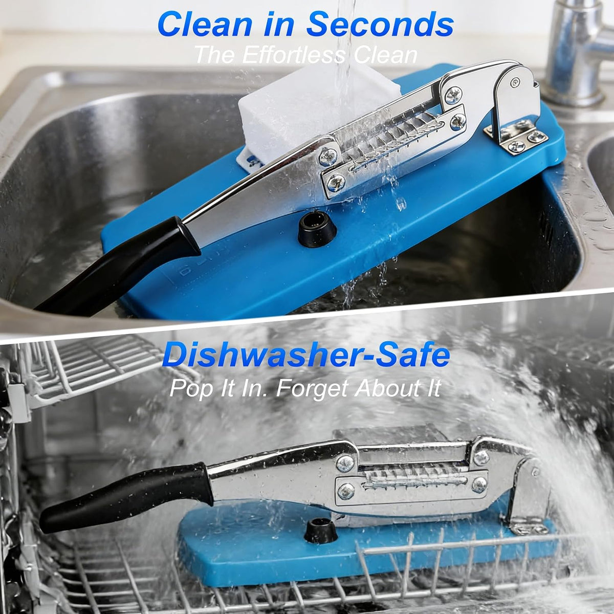 French Fry Cutter for Potatoes, Mandoline Slicer for Uniform Slices & Vegetable Chopper, Professional Potato Slicer with Comfort Handle and Stainless Steel Blade for Easy Homemade Fries/Chips