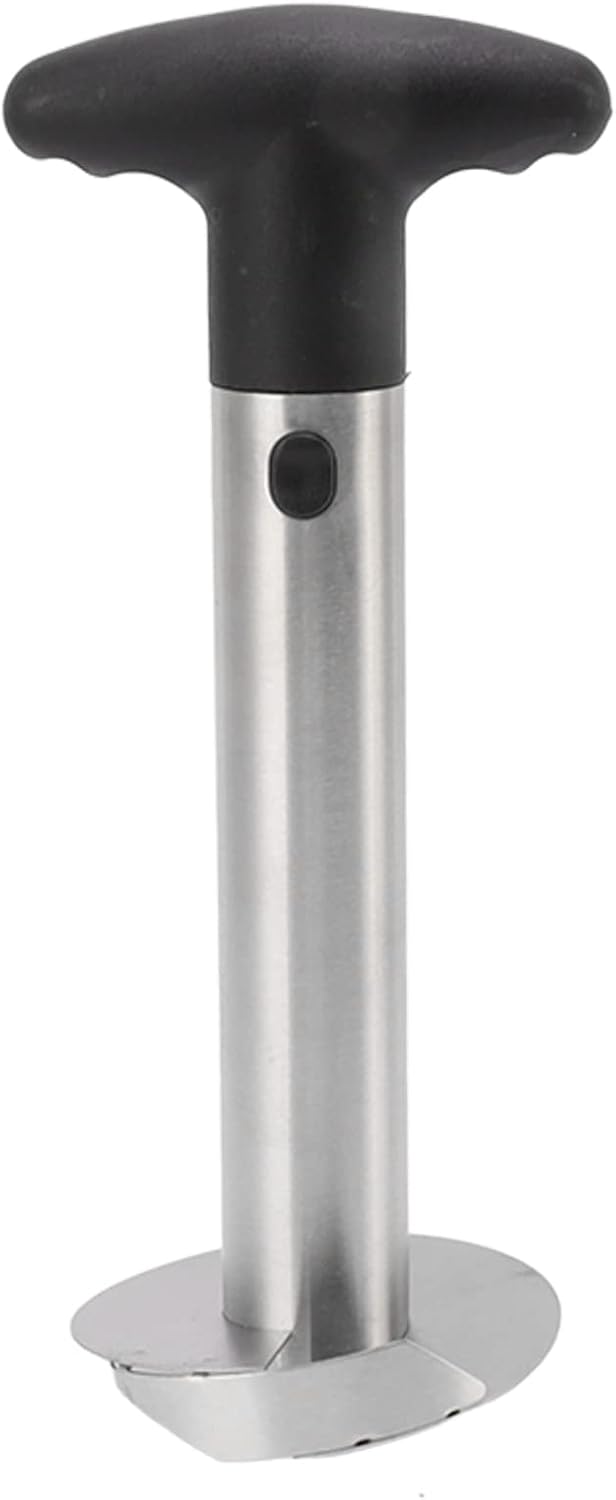 Pineapple Corer, Stainless Steel Pineapple Corer and Slicer, Portable Pineapple Cutter, Pineapple Spears with Black Handle for Diced Pineapple Rings