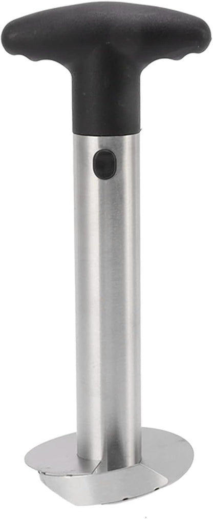 Pineapple Corer, Stainless Steel Pineapple Corer and Slicer, Portable Pineapple Cutter, Pineapple Spears with Black Handle for Diced Pineapple Rings
