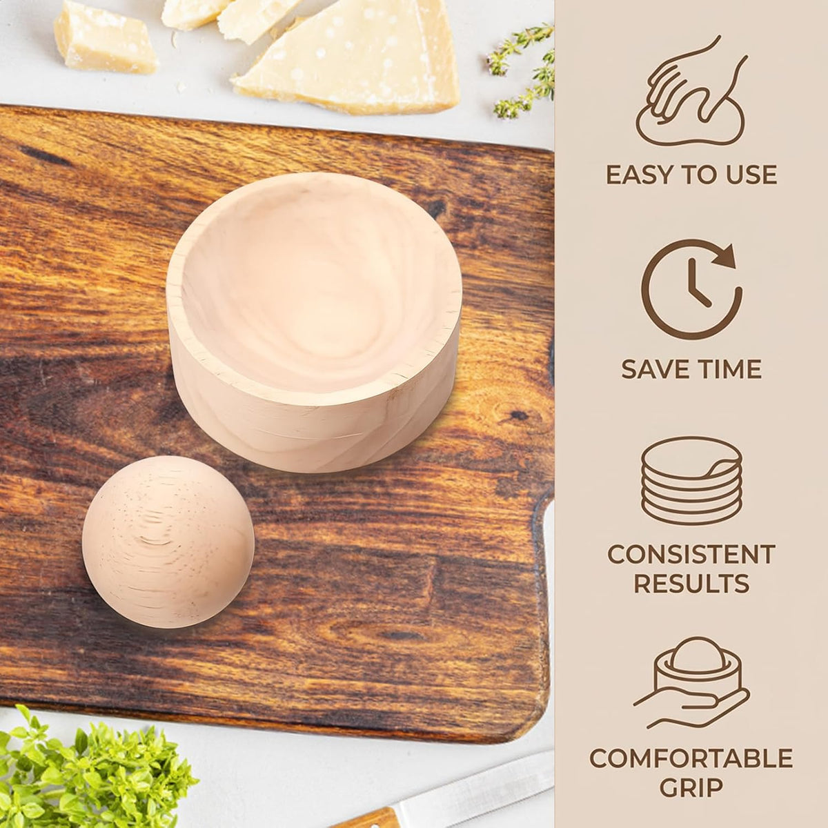 Wooden Dumpling Maker, Dumpling Maker Set, Efficient Dumpling Skin Maker for Home Cooks, Quick Dumpling Roller with Dough Presser, Complete Kitchen Tool for Meal Preparation
